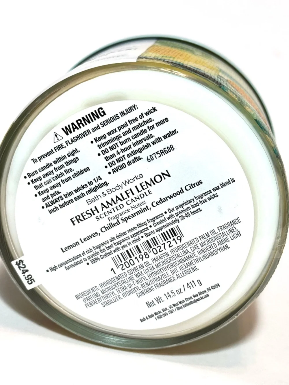 FRESH AMALFI LEMON 3 Wick Candle - Picture 3 of 3